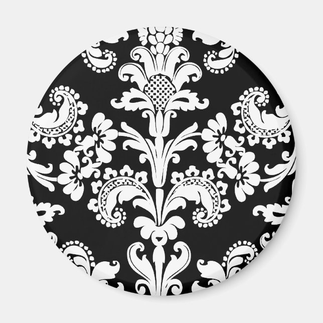 Svartvit brocade magnet (Framsidan)