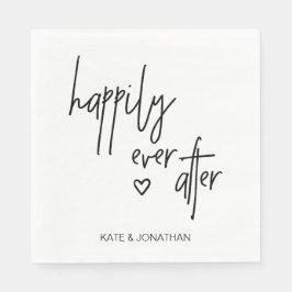 Svartvit Bröllop-cocktail-Napkins Pappersservett