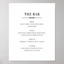 Svartvit bröllop. Enkla alkoholdrycker pub Poster