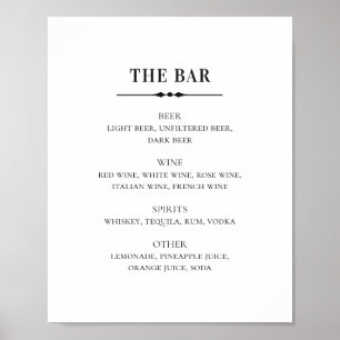 Svartvit bröllop. Enkla alkoholdrycker pub Poster