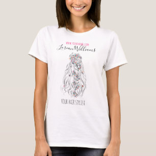 Svartvit bröllop Hair Stylist Black White Vågigt H T Shirt