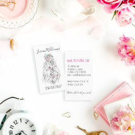 Svartvit bröllop Hair Stylist Black White Vågigt H Visitkort