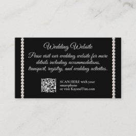 Svartvit Bröllop med pärlor Tilläggskort