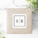 Svartvit Bröllop Monogram Fyrkantigt Klistermärke<br><div class="desc">Klassiska och elegant bröllop monogramklistermärken är perfekt för att försegla inbjudningskomponenter,  favoriter med mera. Chic och enkel design har initialer,  monogram eller duogram som ramas in av ett tunt geometriskt gräns i klassisk svart. Designad att samordna med vår tidslösa insamling av bröllop.</div>
