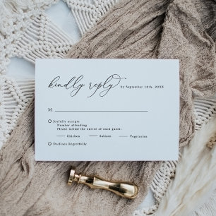 Svartvit Bröllop OSA för elegant Calligraphy Kort