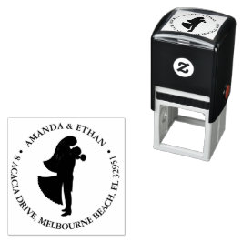 Svartvit bröllop par självfärgande stämpel