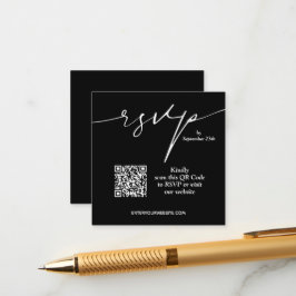 Svartvit bröllop QR-kod Tilläggskort