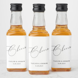 Svartvit Bröllop Vin Flaska Spritflaskor Etikett