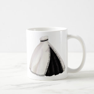 Svartvit bröllopkappa kaffemugg