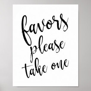 Svartvit bröllopsfavoriter 8 x 10 tecken poster