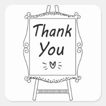 Svartvit Bröllopsfest - tecken för Tack