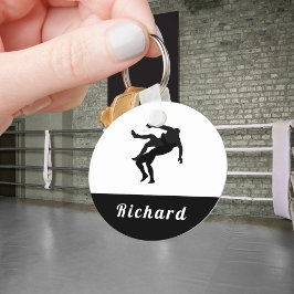 Svartvit brottning Tema Design Wrestler Namn Nyckelring