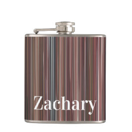 Svartvit, brun och vit Lodrät Rand Fickplunta