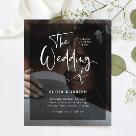 Svartvit | Budgetinbjudan till fotobröllop Flygblad