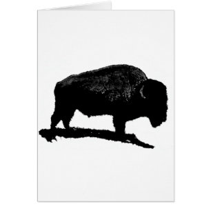 Svartvit buffalo hälsningskort