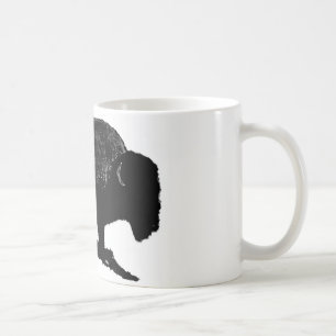 Svartvit buffalo kaffemugg