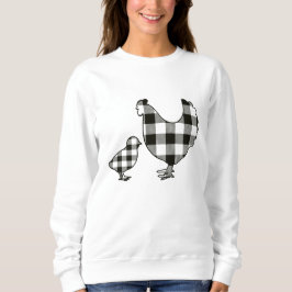 Svartvit Buffalo Play Chickens Sweatshirt T Shirt