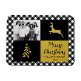 Svartvit Buffalo Play Guld Helgdag Photo Magnet