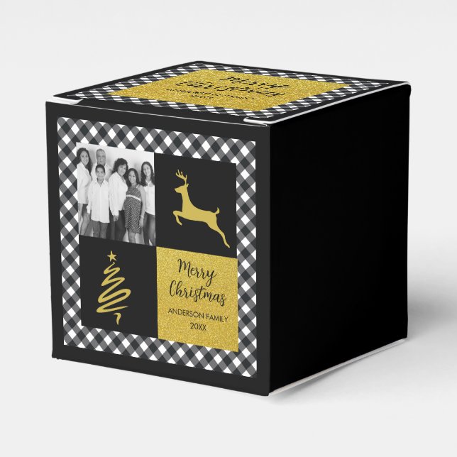 Svartvit Buffalo Play Guld Helgdag Photo Presentaskar (Framsidan Sidan)