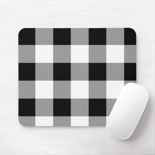 Svartvit buffel-kontrollpapp musmatta (Med mus)