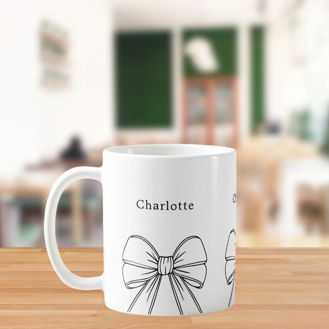 Svartvit buggskript namn kaffemugg (Skapare uppladdad)