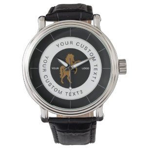 Svartvit Business logotyp Company-märkt Anpassning Armbandsur