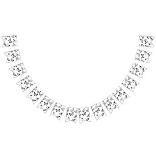 Svartvit Butterflies Bröllop buntbanderoll Vimplar