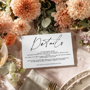 Svartvit calligraphy-skriptdetaljer bröllop inbjudningar