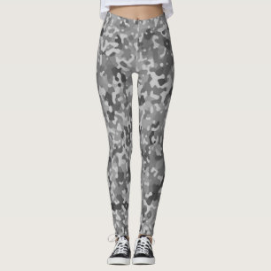 Svartvit Camo Mönster Leggings