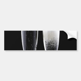 Svartvit champagne Flaska Flute Glass Festive Bildekal