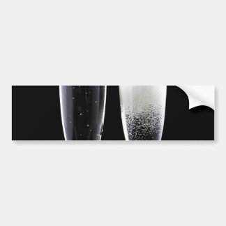 Svartvit champagne Flaska Flute Glass Festive Bildekal