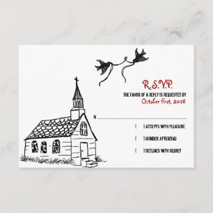 Svartvit chapel-Bröllop OSA Kort