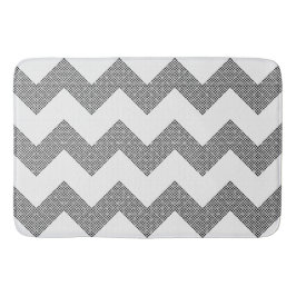 Svartvit Chevron-punkter Badrumsmatta