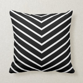 Svartvit Chevron Rand Decorative Kudde