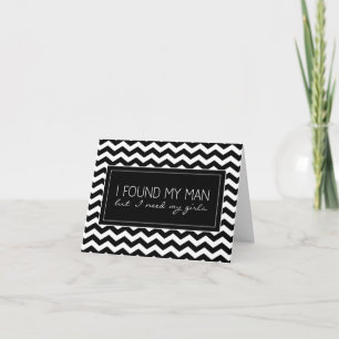 Svartvit Chevron Stripe Bridesmaid-begäran Inbjudan