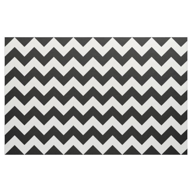 Svartvit Chevron Zigzag Fabric Tyg (Yard)