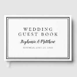 Svartvit Chic enkel minimalistisk Bröllop Gästböcker