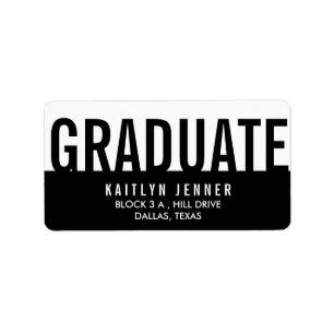 Svartvit chic för modern doktorand- typografi adressetikett