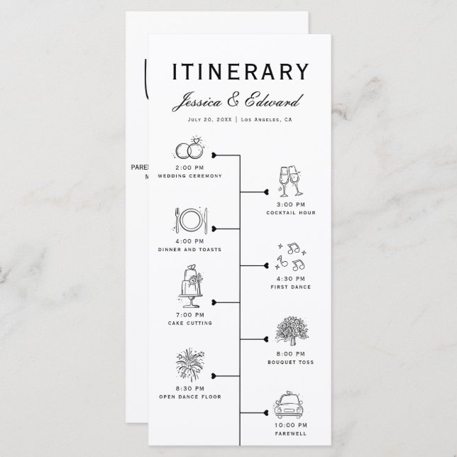 Svartvit Chic i bröllop i det kontinentala Party-p (Fram/baksida)