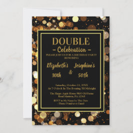 Svartvit Chic med dubbla födelsemeddelandeinbjudni Inbjudningar