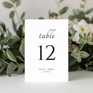 Svartvit Chic Modern Blommigt Bröllop Bordsnummer
