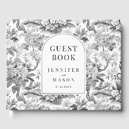 Svartvit chinoiserie bröllop-presentgäst bok