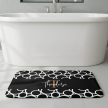 Svartvit cirkel Mönster med Monogram