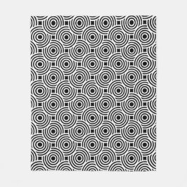 Svartvit cirkel, Ring-spider OpArt Mönster Fleecefilt