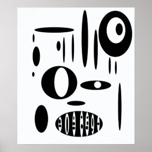 Svartvit cirkel Talk Poster