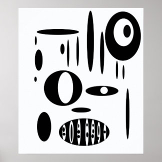 Svartvit cirkel Talk Poster