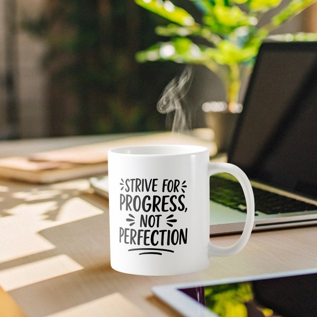 Svartvit citattecken - motivation kaffemugg (Skapare uppladdad)