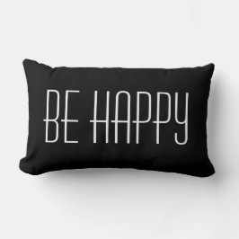 Svartvit, citera Lycklig Modern enkel Ord Lumbarkudde