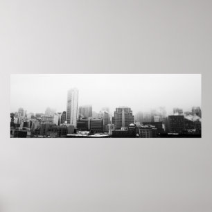 Svartvit cityscape poster