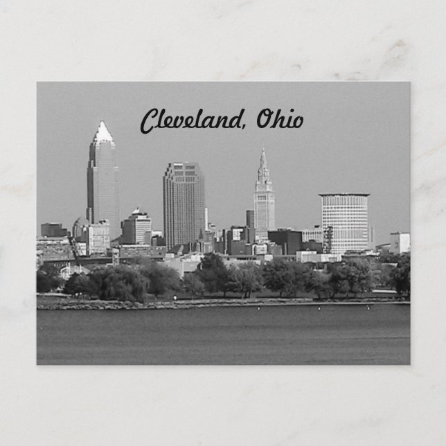 Svartvit Cleveland OH-vykort Vykort (Framsida)